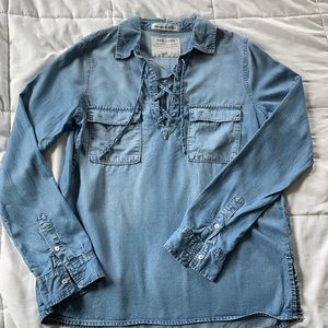 Denim long sleeve top